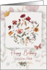 Grandmother Birthday Wishes Delicate Flowers and Butterfly card