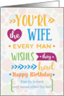 Wife Birthday From Husband Humorous Word Art card