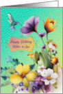 Mother in Law Birthday Beautiful Spring Flowers and Hummingbird card