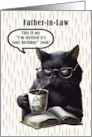 Father in Law Birthday Humorous Sarcastic Black Cat card