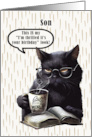 Son Birthday Humorous Sarcastic Black Cat card