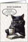 Great Grandson Birthday Humorous Sarcastic Black Cat card