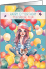 Teen Girl 13th Birthday Pretty Teen Girl in Balloons card