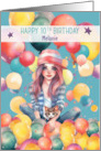 Melanie 10th Birthday Custom Name Tween Pretty Girl in Balloons card