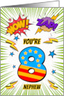 Nephew 8th Birthday Comic Book Style card
