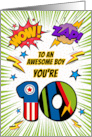 To Awesome Boy 10th Birthday Comic Book Style card