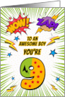 To Awesome Boy 9th Birthday Comic Book Style card