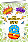 To Awesome Boy 8th Birthday Comic Book Style card