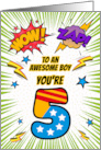 To Awesome Boy 5th Birthday Comic Book Style card