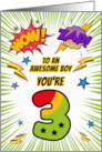 To Awesome Boy 3rd Birthday Comic Book Style card