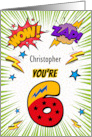 Christopher Custom Name 6th Birthday Comic Book Style card