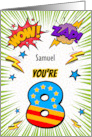 Samuel Custom Name 8th Birthday Comic Book Style card