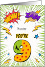 Hunter Custom Name 9th Birthday Comic Book Style card