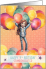 Granddaughter 9th Birthday Young Girl in Balloons card