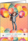 Daughter 9th Birthday Young Girl in Balloons card
