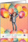 Cousin 8th Birthday Young Girl in Balloons card