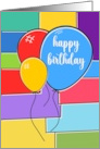 Birthday For Anyone Colorful Squares and Balloons card