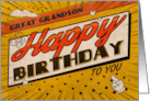 Great Grandson Birthday Comic Book Style card