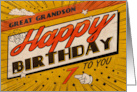 Great Grandson 7th Birthday Comic Book Style card