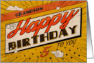 Grandson 5th Birthday Comic Book Style card