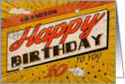 Grandson 10th Birthday Comic Book Style card