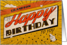 Grandson Birthday Comic Book Style card