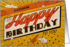Godson 4th Birthday Comic Book Style card