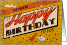 Nephew 4th Birthday Comic Book Style card