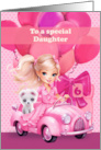 Daughter 6th Birthday Pretty Little Girl with Puppy card