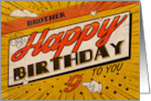 Brother 9th Birthday Comic Book Style card