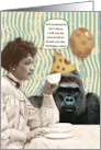 Funny Birthday for Anyone Collage Woman and Gorilla card
