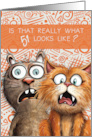 51st Birthday Funny Surprised Cats card
