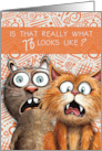 73rd Birthday Funny Surprised Cats card