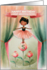 Great Granddaughter 5th Birthday Ballerina African American Girl card