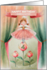 Goddaughter 4th Birthday Ballerina on Stage with Roses card