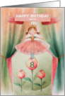 Niece 8th Birthday Ballerina Girl on Stage with Roses card