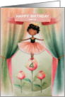Niece 4th Birthday Ballerina African American Girl on Stage card