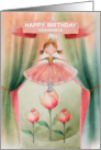 Grandniece Birthday Ballerina Girl on Stage with Roses card
