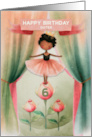 Sister 6th Birthday Ballerina African American Girl on Stage card