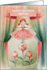 Hannah Custom Name 5th Birthday Ballerina Little Girl on Stage card