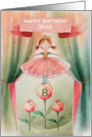 Olivia Custom Name 8th Birthday Ballerina Little Girl on Stage card