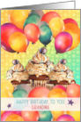 Grandma Birthday Chocolate Cupcakes and Balloons card