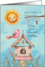 Sister in Law to Be Birthday Boho Birds and Sun card