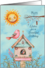 Mum Birthday Boho Birds and Sun card