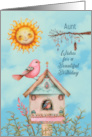Aunt Birthday Boho Birds and Sun card