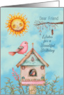 To Friend Birthday Boho Birds and Sun card