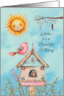 To Anyone Birthday Boho Birds and Sun card