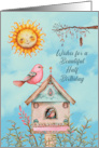 Half Birthday Boho Birds and Sun card