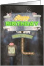 Great Nephew 30th Birthday Vintage Road Signs at Night card