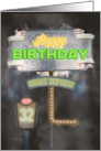 Great Nephew 32nd Birthday Vintage Road Signs at Night card